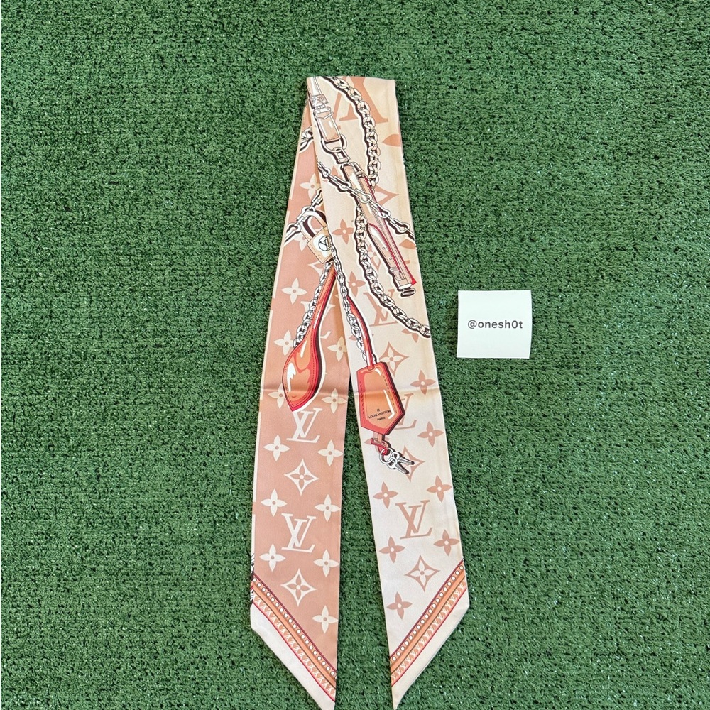 Louis Vuitton Monogram Confidential Silk Bandeau Scarf - Tan/Brown - Picture 2 of 6